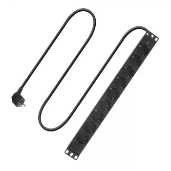 ACT pikendusjuhe PDU 19 inch CEE7/7 9 F-tüüpi pistikupesaga, 3 m H05VV-F 3G1,5