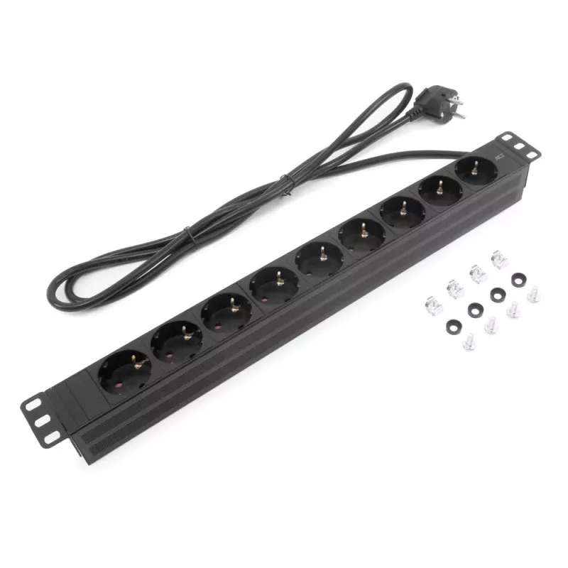 ACT pikendusjuhe PDU 19 inch CEE7/7 9 F-tüüpi pistikupesaga, 3 m H05VV-F 3G1,5