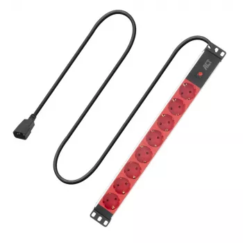 Toitejaotusseade ACT PD3004 19-tolline C14 IEC60320 8 F-tüüpi pistikupesaga, 3 m H05VV-F 3G1.0, 230 V 10 A