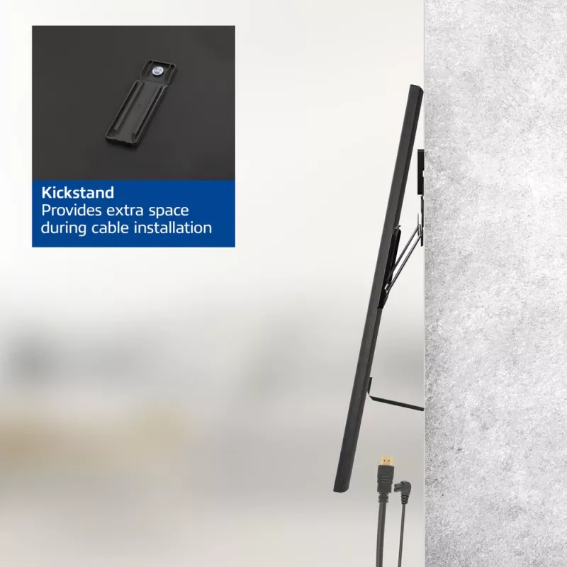 ACT fikseeritud TV seinakinnitus AC8356 37–80-tollistele teleritele, üliõhuke, VESA 200x200–600x400, 75 kg kandevõime, 9,5 mm seinakaugus, must