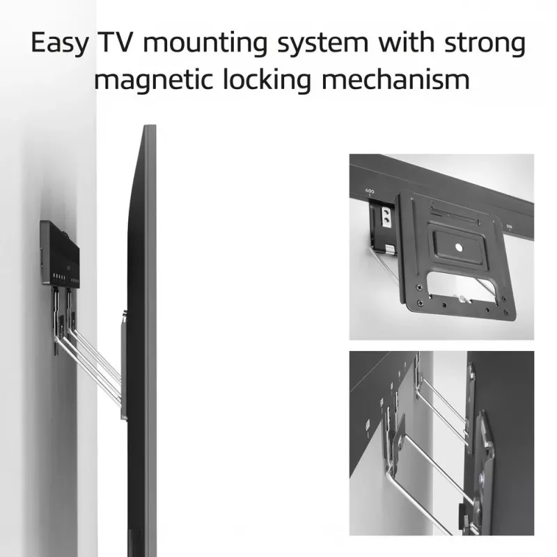ACT fikseeritud TV seinakinnitus AC8356 37–80-tollistele teleritele, üliõhuke, VESA 200x200–600x400, 75 kg kandevõime, 9,5 mm seinakaugus, must