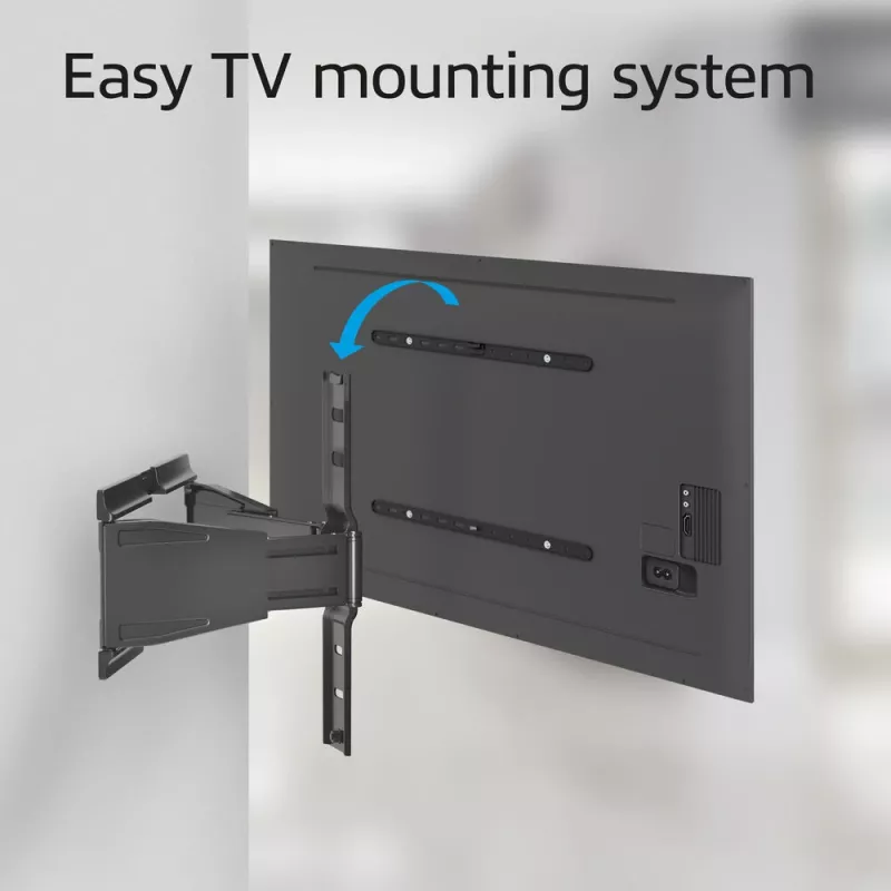 Täisliigutusega teleri seinakinnitus ACT AC8357 43–90-tollistele ekraanidele, VESA 100x200–600x400, kalle -15°–3°, pööre ±30°, max koormus 50 kg, üliõhuke