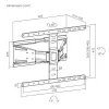 Täisliigutusega teleri seinakinnitus ACT AC8357 43–90-tollistele ekraanidele, VESA 100x200–600x400, kalle -15°–3°, pööre ±30°, max koormus 50 kg, üliõhuke