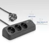 ACT laua pikendusjuhe, 3x pistikupesa tüüp F, 30 W Power Delivery, USB USB-C/A pordid, kaabli pikkus 1,5 m