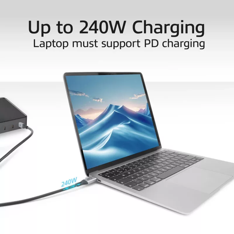 ACT USB4 80Gbps Thunderbolt 5 kaabel 240W USB USB-C, USB-IF sertifitseeritud, 1,5 meetrit