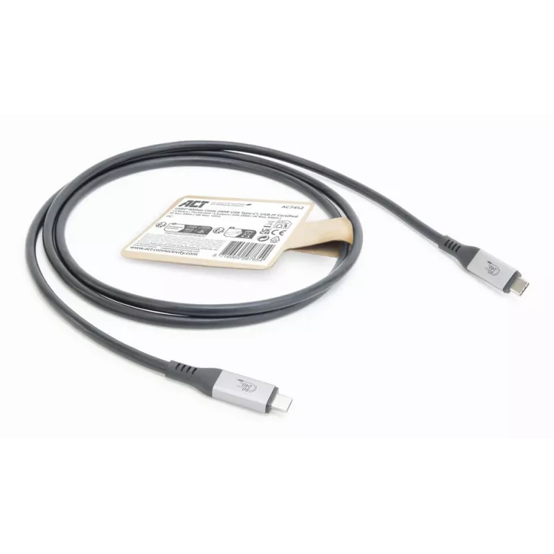 ACT USB4 80Gbps Thunderbolt 5 kaabel 240W USB USB-C, USB-IF sertifitseeritud, 1,5 meetrit