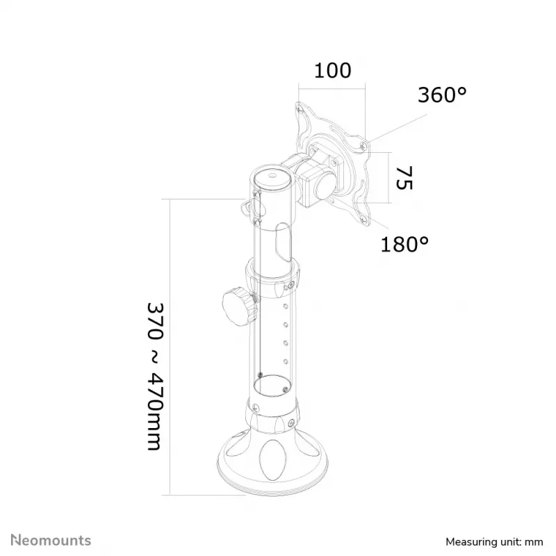 Neomounts FPMA-D025SILVER Monitorivars 10–30 tolli – kallutatav