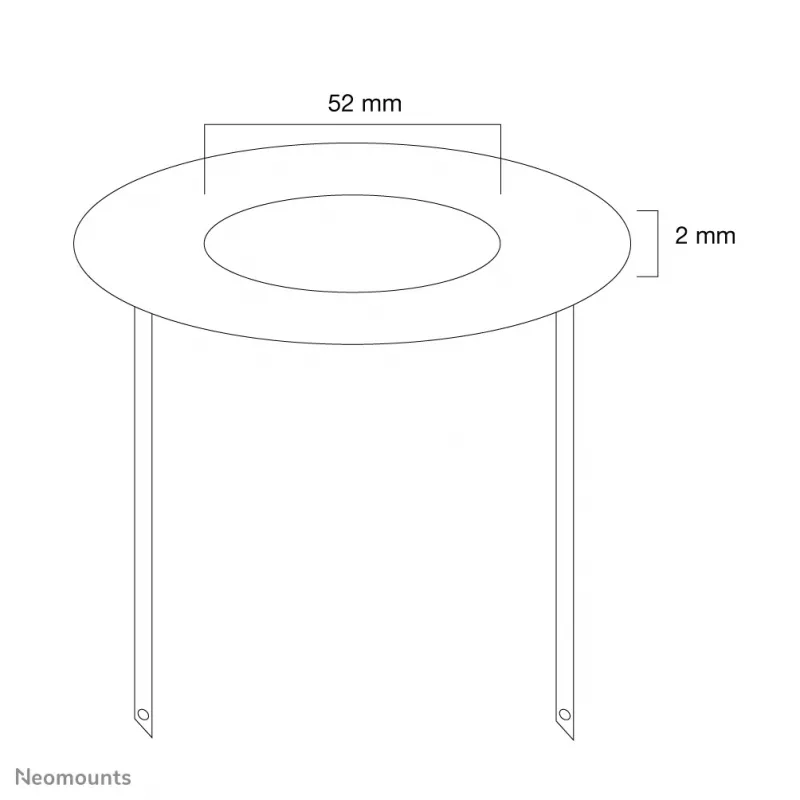 Neomounts FPMA-CRB5 laekate – diameeter 52 mm, must, teras, lagi, FPMA-C100, FPMA-C100SILVER, 2 mm, 5,2 cm