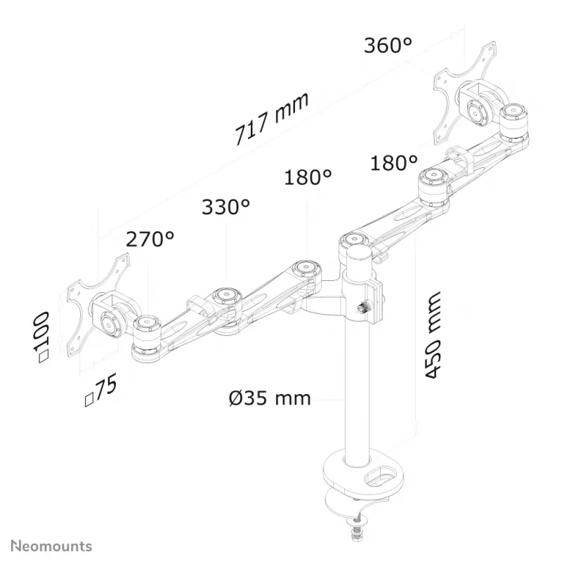 Neomounts FPMA-D935DG monitori käsi 10-27 tolli