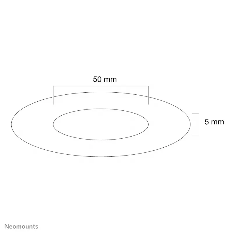 Neomounts FPMA-CRB5HM laekate - läbimõõt 50 mm, Must, Plastik, Lagi, 5 mm, 5 cm, 1 tk