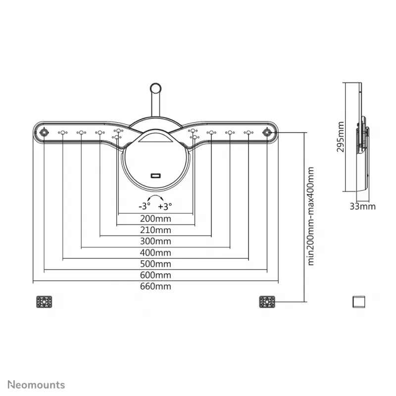 Neomounts OLED-W600Must telerikinnitus seinale 32-70 tolli – fikseeritud