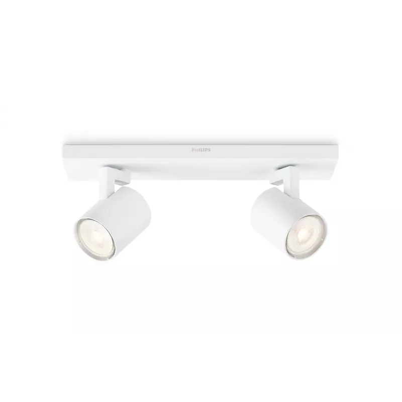 Pinnale paigaldatav valgusti Philips myLiving 5309231P0, GU10 LED 7 W, 2700K, 255 lm, 2-pirniline, hämardatav, valge