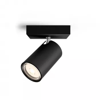 Philips myLiving Kosipo lae-/seinalambi prožektor, Pindpaigaldusvalgusti, GU10, 1 tk, LED, 220-240 V, Must