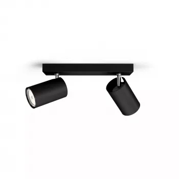 Lae-/seina prožektor Signify Philips myLiving Kosipo 2x GU10 LED 220-240V IP20 must
