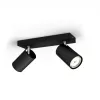Lae-/seina prožektor Signify Philips myLiving Kosipo 2x GU10 LED 220-240V IP20 must
