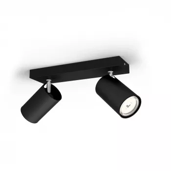 Lae-/seina prožektor Signify Philips myLiving Kosipo 2x GU10 LED 220-240V IP20 must