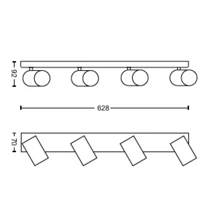Philips myLiving Kosipo lae/seina prožektor 4x, pealispinna valgusti, GU10, 4 pirn(i), LED, 220-240 V, must