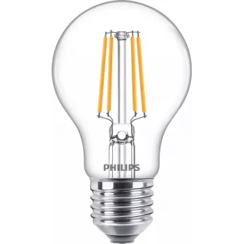 Philips filamentpirn, läbipaistev, 40 W, A60, E27, 3 tk, 4,3 W, 40 W, E27, 470 lm, 15000 h, soe valge
