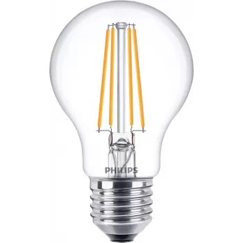 Philips Filament Bulb Clear 60W A60 E27 x3, 7 W, 60 W, E27, 806 lm, 15000 h, Soe valge