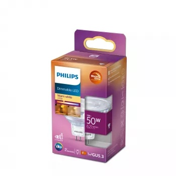 Spotlamp Philips MR16 GU5.3 7W (võrdne 50W), 621 lm, 2200K soe valge, 36° kiirgusnurk, CRI 80, 15000 h