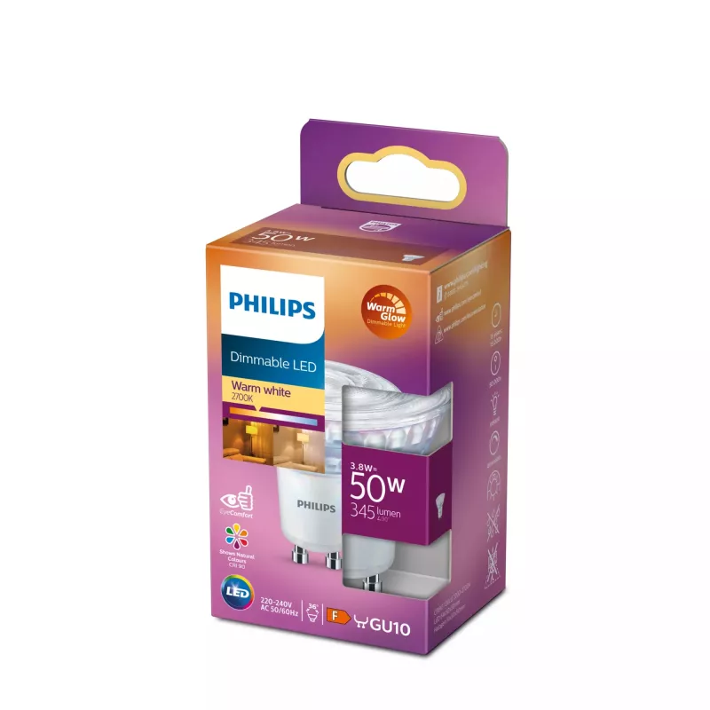 LED spotturn Philips Spot PAR16 GU10 3,8W (345 lm, 36°, 3000K, CRI 90, 15 000 h)