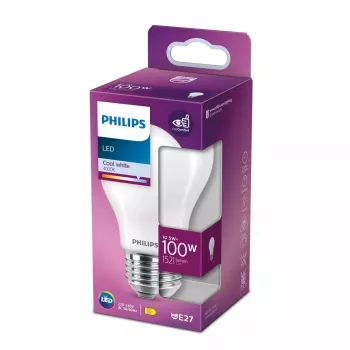 Philips filamentlamp matt 100W A60 E27, 10,5 W, 100 W, E27, 1521 lm, 15000 h, neutraalvalge