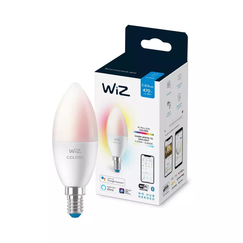 Nutipirn WiZ Candle 40 W C37 E14 Wi-Fi Valge Energiaklass F