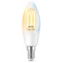 Nutipirn WiZ Filament Candle clear 4,9 W C35 E14 Wi‑Fi valge