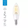 Nutipirn WiZ Filament Candle clear 4,9 W C35 E14 Wi‑Fi valge
