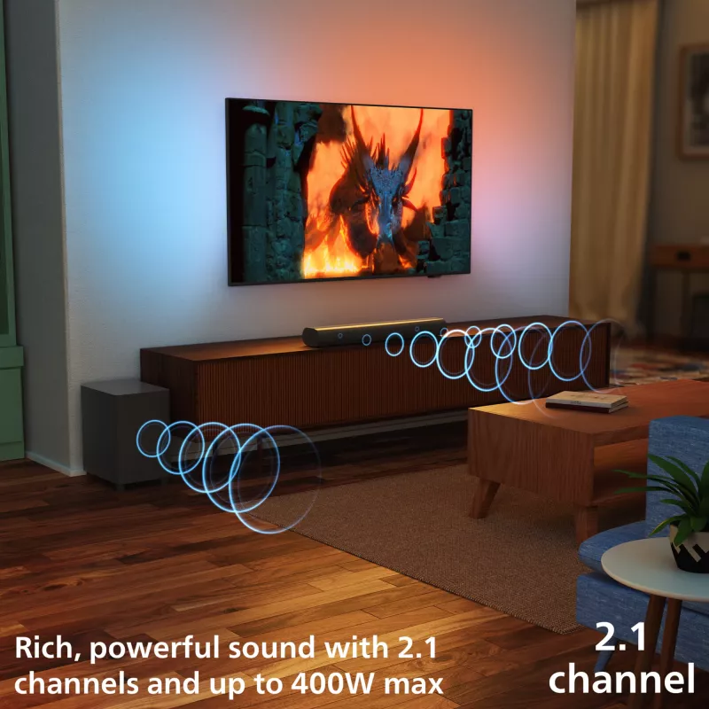 Soundbar Philips TAB6100/10 2.1 kanalit 80W RMS Dolby Atmos