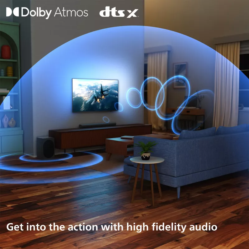 Soundbar Philips TAB6100/10 2.1 kanalit 80W RMS Dolby Atmos
