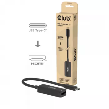 USB-C HDMI 2.1 adapter Club 3D CAC-2505 — 8K@60Hz, USB USB-C HDMI + USB, 0,12 m
