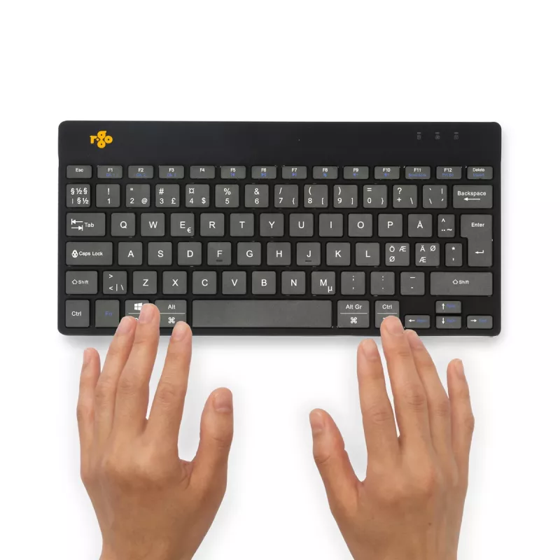 R-Go Tools Ergonoomiline klaviatuur R-Go Compact Break, kompaktne klaviatuur puhketarkvaraga, QWERTY (Põhjamaade), Bluetooth, must