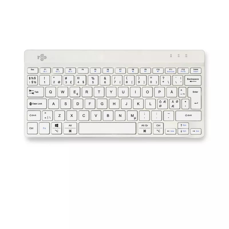 R-Go Tools Ergonoomiline klaviatuur R-Go Compact Break, kompaktne klaviatuur pausitarkvaraga, QWERTY (NORDIC), Bluetooth, valge