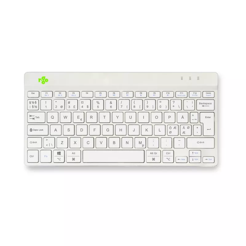 R-Go Tools Ergonoomiline klaviatuur R-Go Compact Break, kompaktne klaviatuur pausitarkvaraga, QWERTY (NORDIC), Bluetooth, valge
