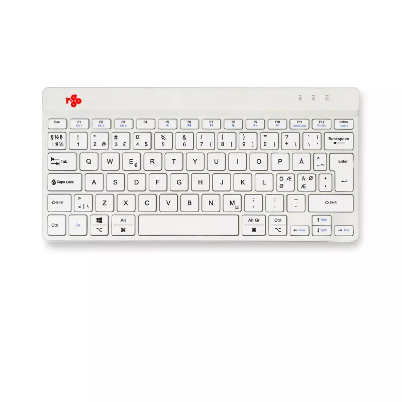 R-Go Tools Ergonoomiline klaviatuur R-Go Compact Break, kompaktne klaviatuur pausitarkvaraga, QWERTY (NORDIC), Bluetooth, valge