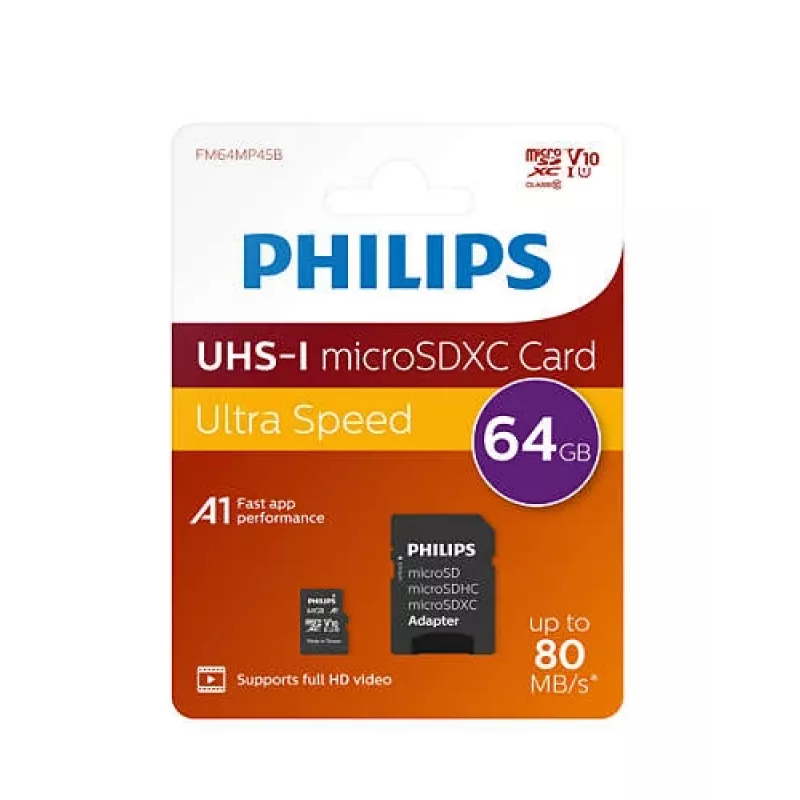 Philips FM64MP45B/00 mälukaart 64 GB MicroSDXC UHS-I Class 10