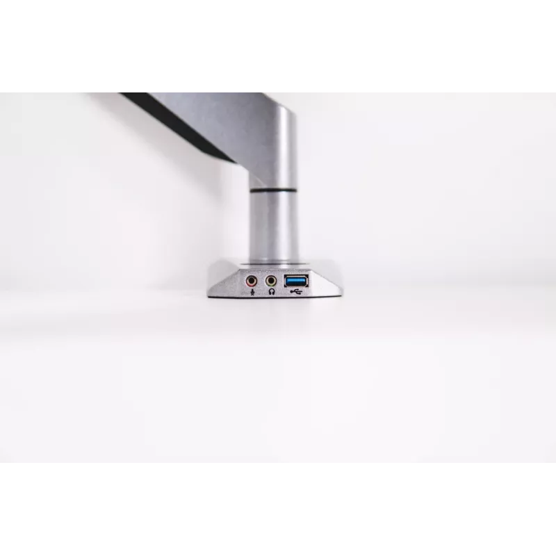 BakkerElkhuizen Smart Office 11 Single Monitorarm, Clamp/Grommet, 9 kg, 25.4 cm (10″), 68.6 cm (27″), 100 x 100 mm, Must, Hõbedane