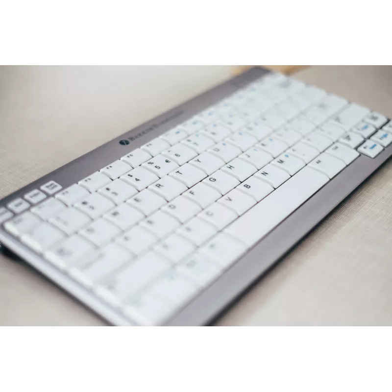 BakkerElkhuizen UltraBoard 950 BE Azerty, Mini, Juhtmega, USB, Käärikklahvlüliti, AZERTY, Helehall, Valge