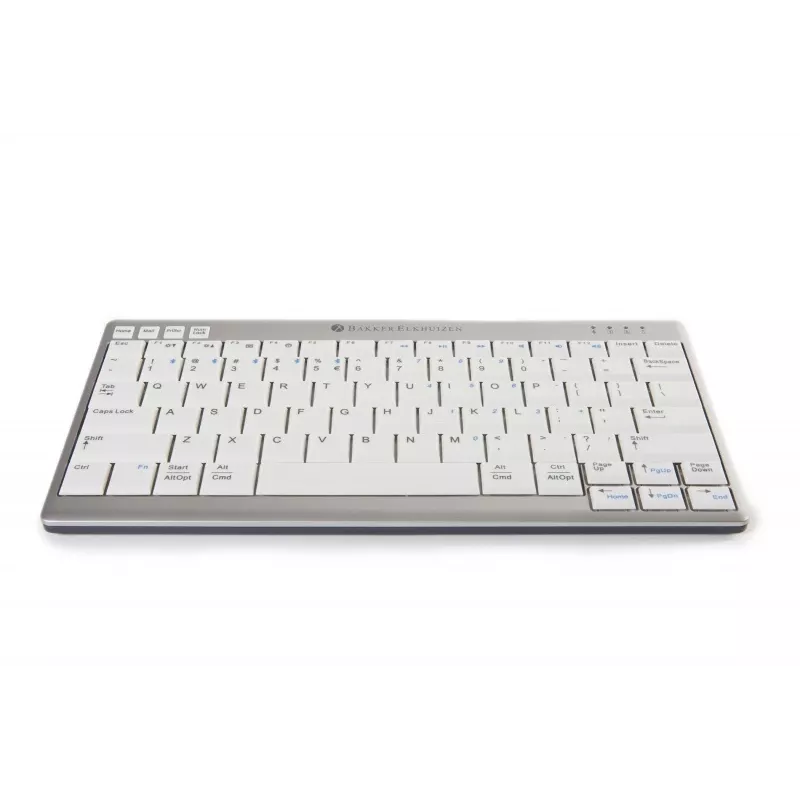 BakkerElkhuizen UltraBoard 950 Wireless US Qwerty, Mini, juhtmevaba, Bluetooth, käärikmehhanismiga klahvilüliti, QWERTY, helehall, valge