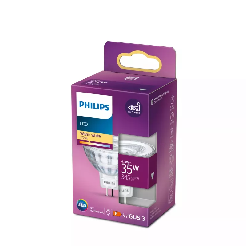 LED-pirn Philips Spot MR16 GU5.3 4,4 W (345 lm) 2700 K soe valge, CRI 80, 36° kiir