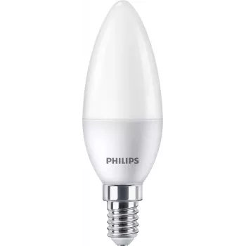 Philips Candle & Lustre, 4,9 W, 40 W, E14, 470 lm, 15000 h, soe valge