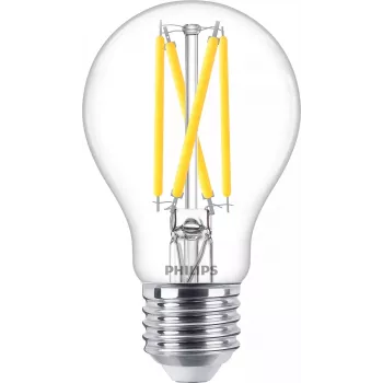Philips hõõgniidiga pirn, läbipaistev, 60 W, A60, E27, 5,9 W, 60 W, E27, 806 lm, 15000 h, soe kuma
