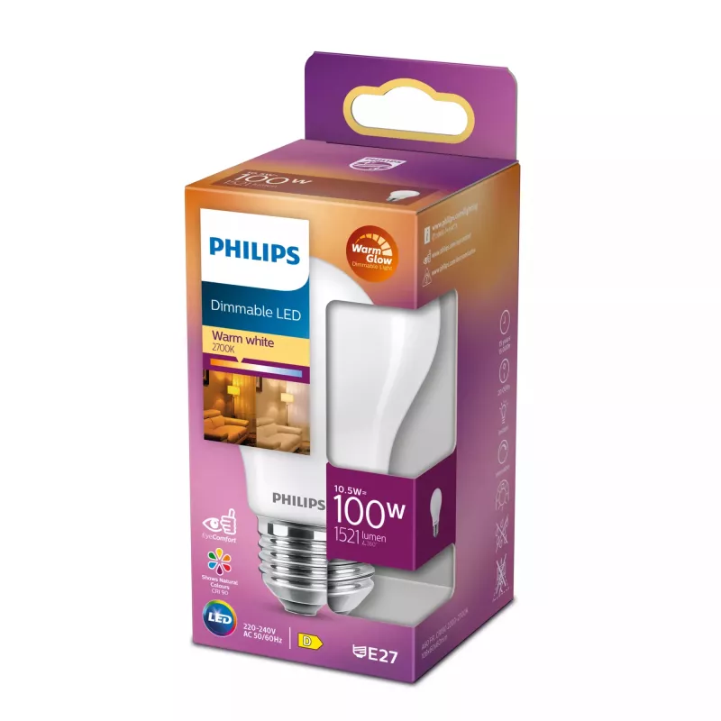 Philips hõõgniidiga pirn matt 100W A60 E27, 10,5 W, 100 W, E27, 1521 lm, 15000 h, soe kuma