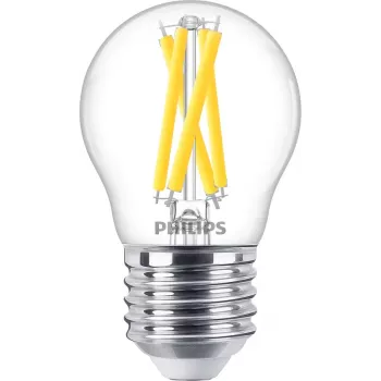 LED filament küünlakujuline pirn Philips Filament Candle Clear 3,4 W (470 lm) P45 E27, soe kuma, CRI 90