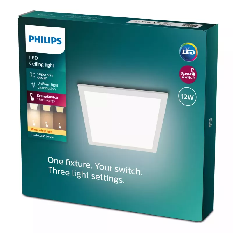 Laelamp Philips Functional Panel 12 W LED kandiline 300×300×42 mm, valge