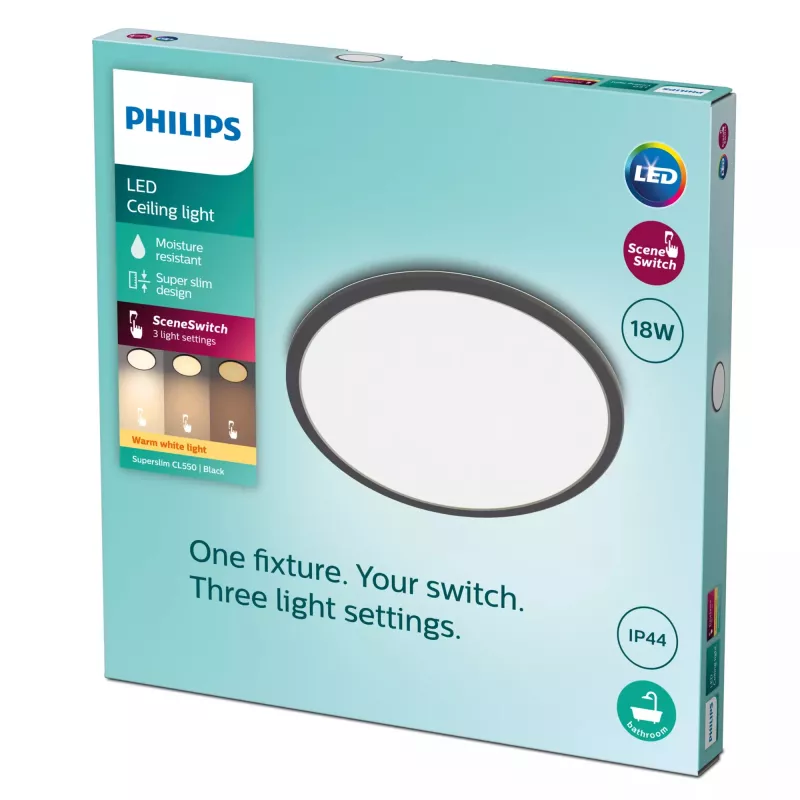 Philips Functional laevalgusti 18 W 2700 K 1500 lm hämardatav pindpaigaldatav LED must