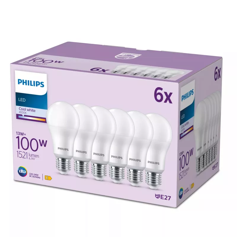 LED-pirn Signify Philips 13W (võrdväärne 100W) A67 E27 1521 lm 4000K jahe valge 6 tk