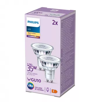 Philips Spot 35W PAR16 GU10 x2, 3,5 W, 35 W, GU10, 255 lm, 15000 h, soe valge