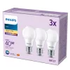 Philipsi lamp 40W A60 E27 x3, 4,9 W, 40 W, E27, 470 lm, 15000 h, soe valge